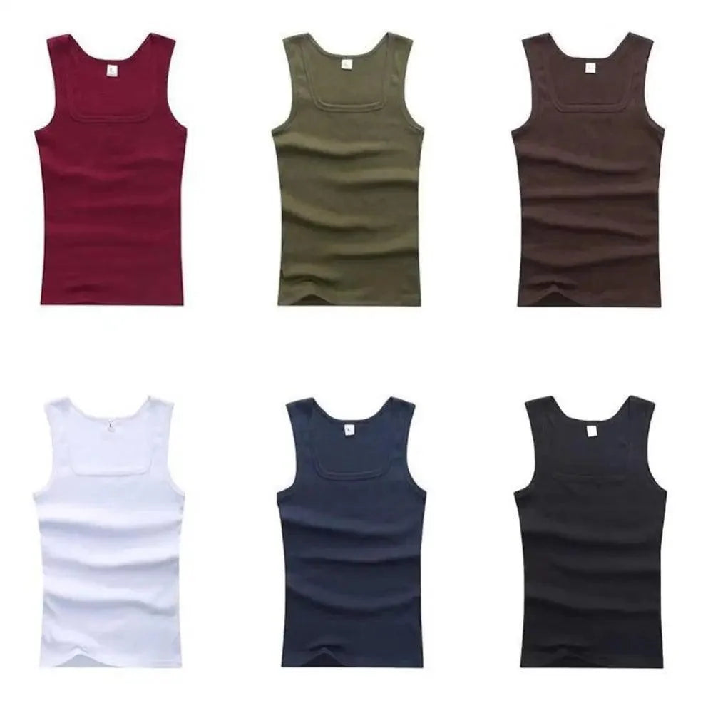 Summer Plus Size Summer Good Men Clothing Tank Tops Elegant Black White Gray Singlets Sleeveless Fitness Men Vest Bodybuilding Vest Summer Men's Vest Gym Casual Vest Sleeveless Vest Clothes