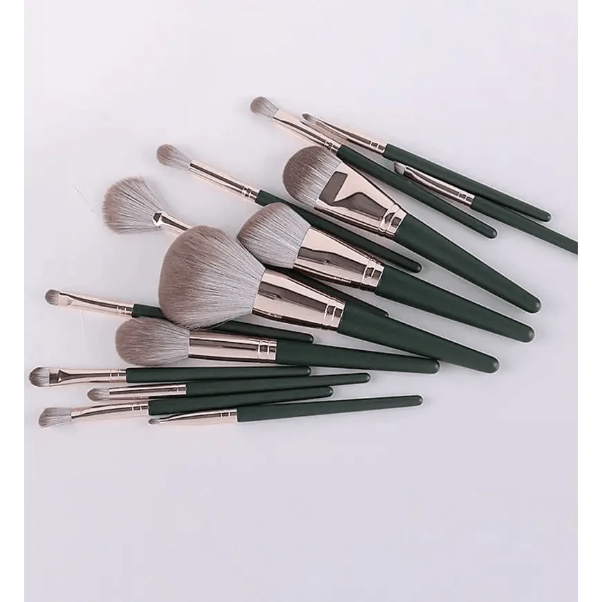 Super Quality 14Pcs Makeup Brushes Set Cosmetic Foundation Powder Blush Eye Shadow Lip Blend Wooden Make Up Brush Tool Kit