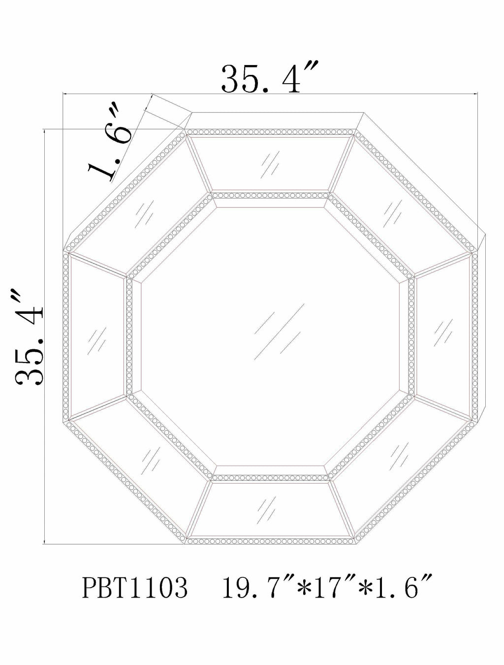 Swellendam Gold Octagonal Mirror - Clearance