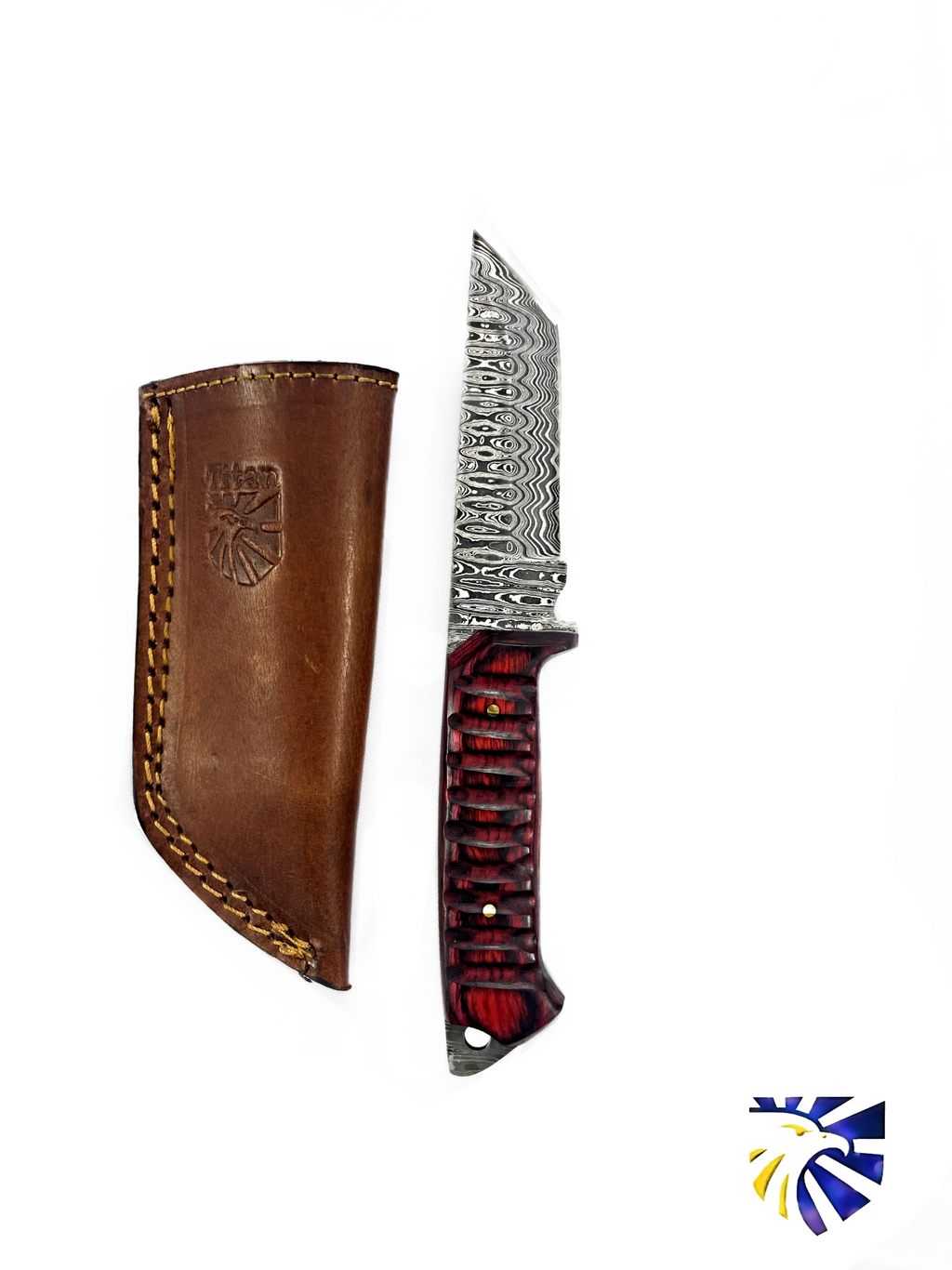 A 2. Titan Diver - Damascus steel/ EDC / cherry wood TD-275