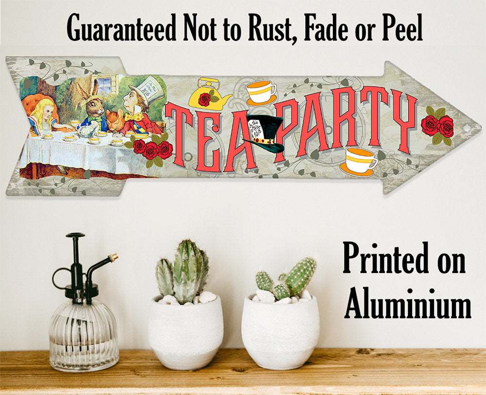 Tea Party - Directional Arrow - Metal Sign