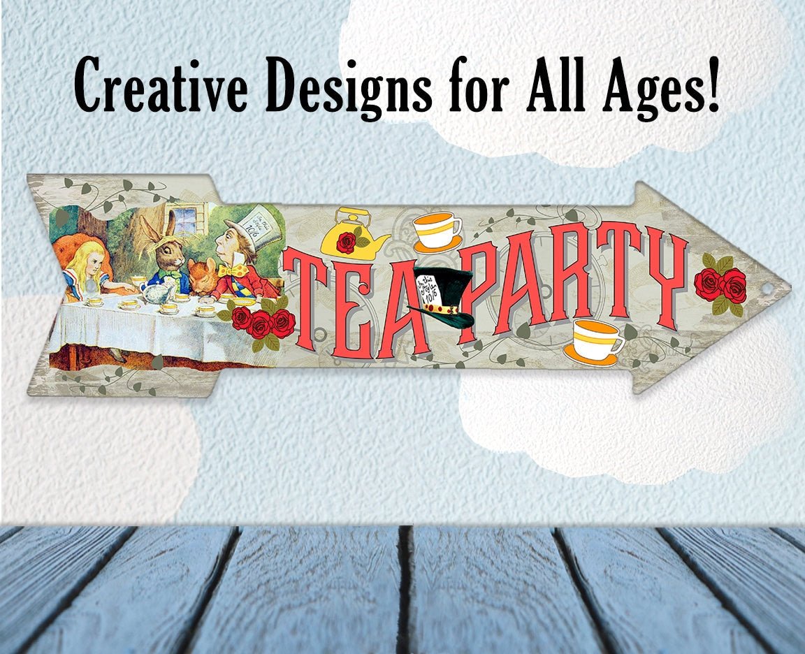 Tea Party - Directional Arrow - Metal Sign