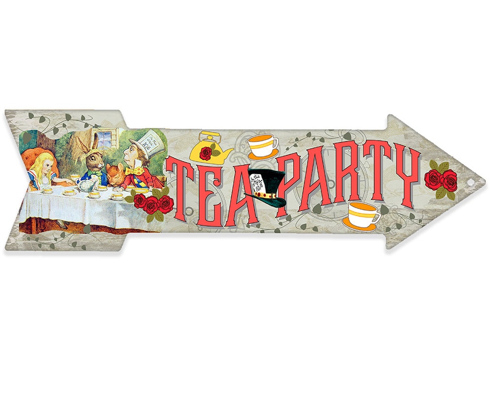 Tea Party - Directional Arrow - Metal Sign