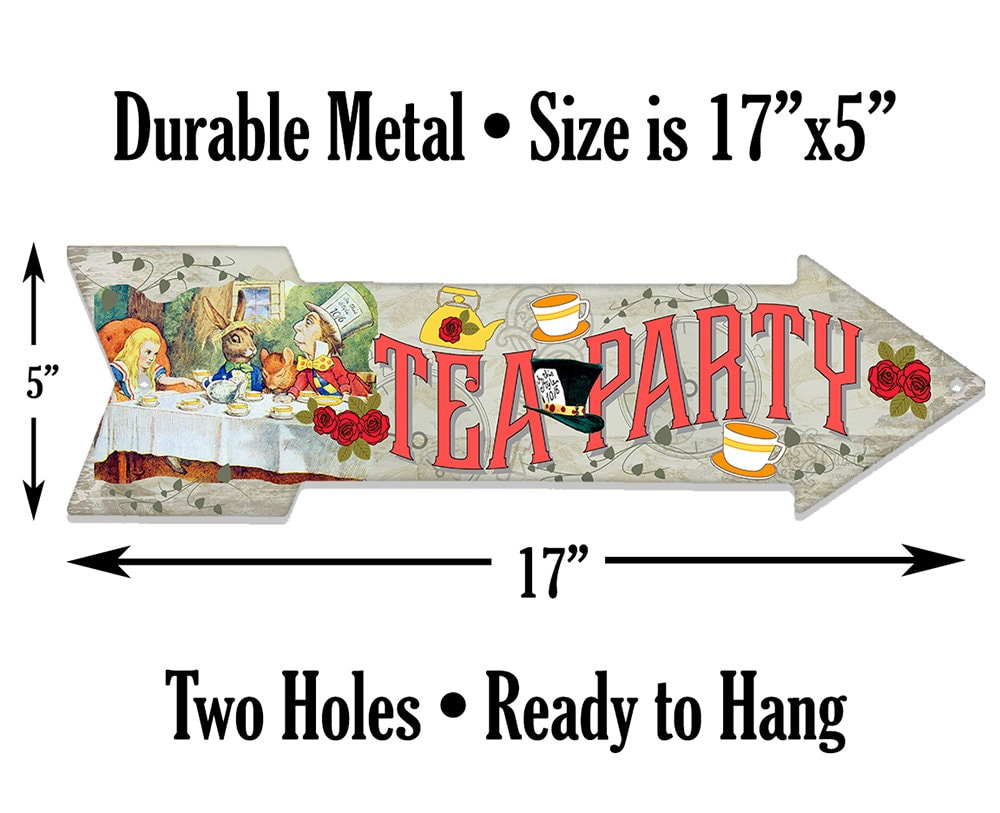 Tea Party - Directional Arrow - Metal Sign