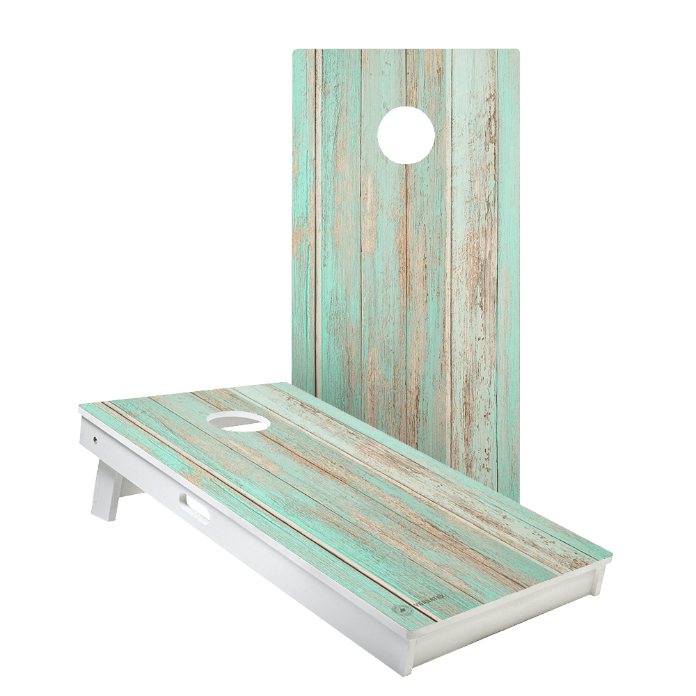 Teal Beach Wood Versatex All-Weather Cornhole Boards