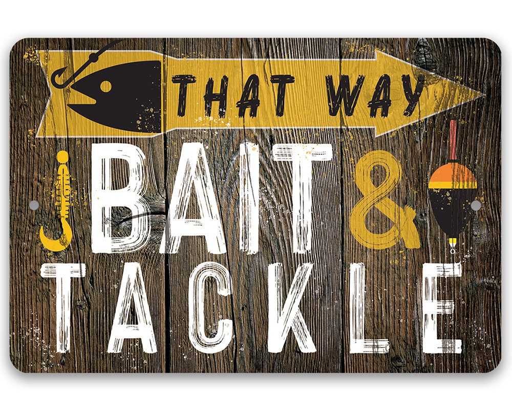 That Way, Bait & Tackle - Directional - Metal Sign