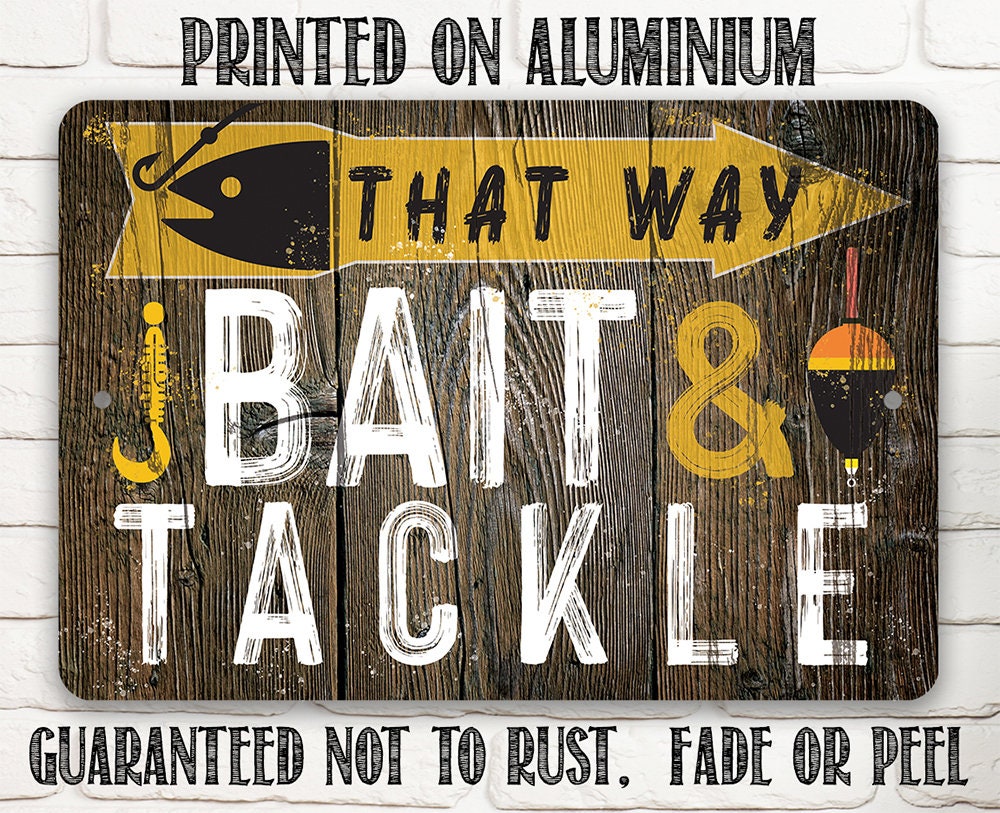 That Way, Bait & Tackle - Directional - Metal Sign