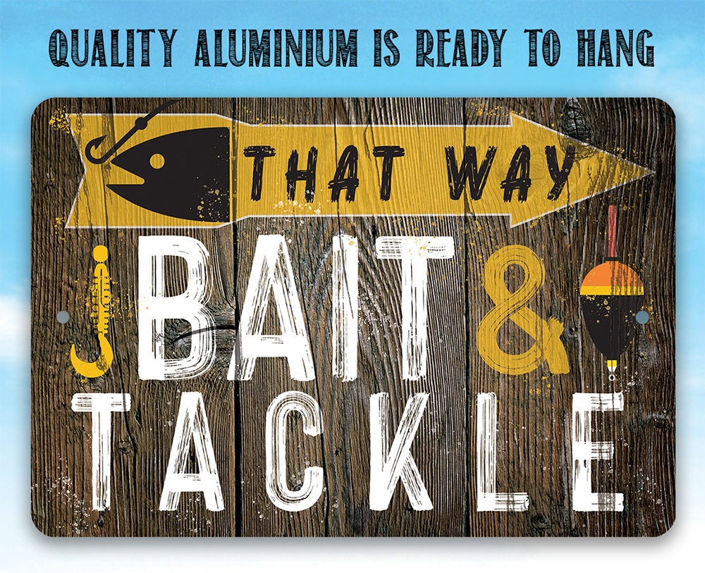 That Way, Bait & Tackle - Directional - Metal Sign