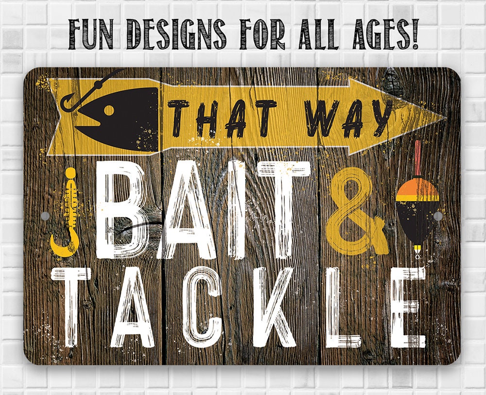 That Way, Bait & Tackle - Directional - Metal Sign