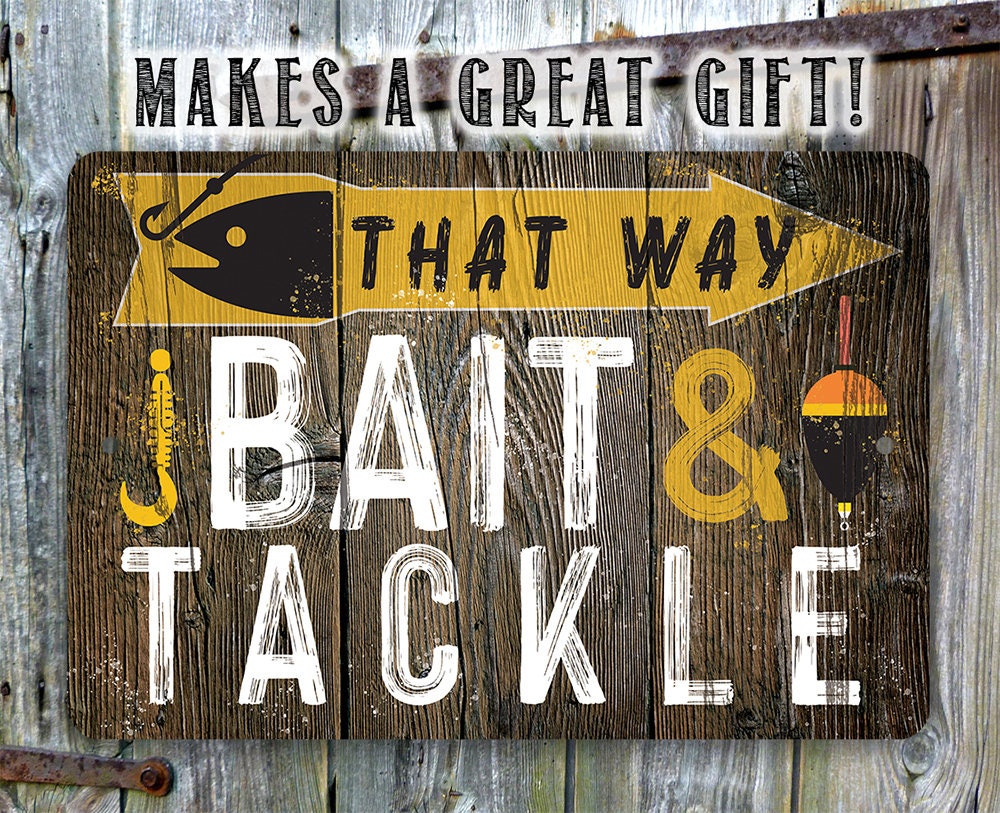 That Way, Bait & Tackle - Directional - Metal Sign