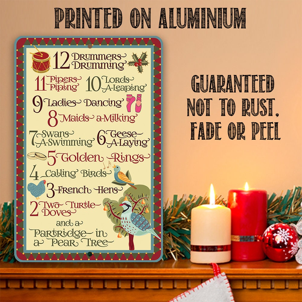 The 12 Days of Christmas - Metal Sign