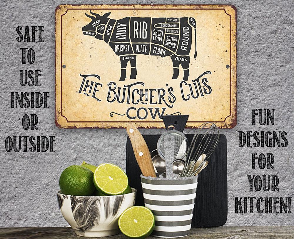 The Butcher's Cut COW - Metal Sign