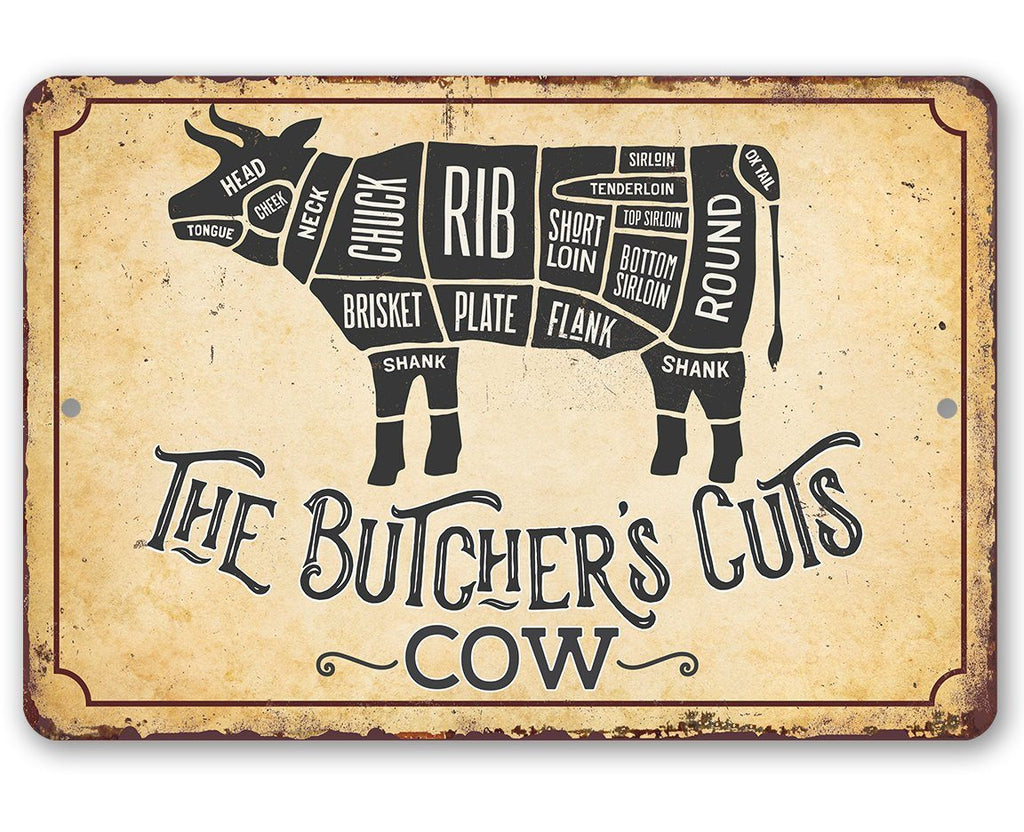 The Butcher's Cut COW - Metal Sign