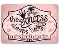 The Princess Sleeps Here - Metal Sign