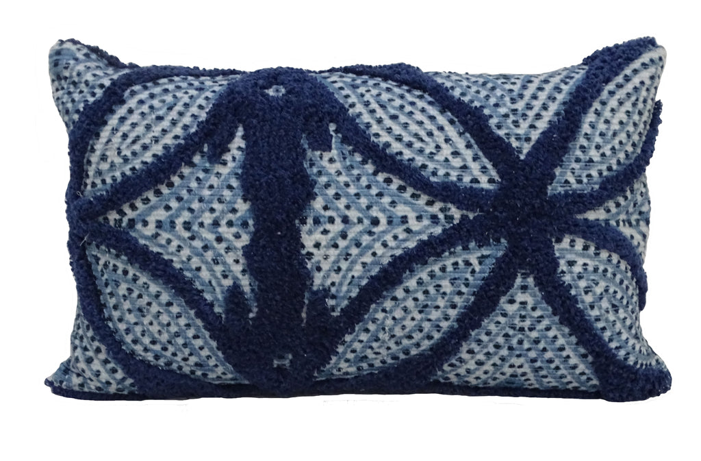 Blue Throw Pillow for couch 14" X 24"