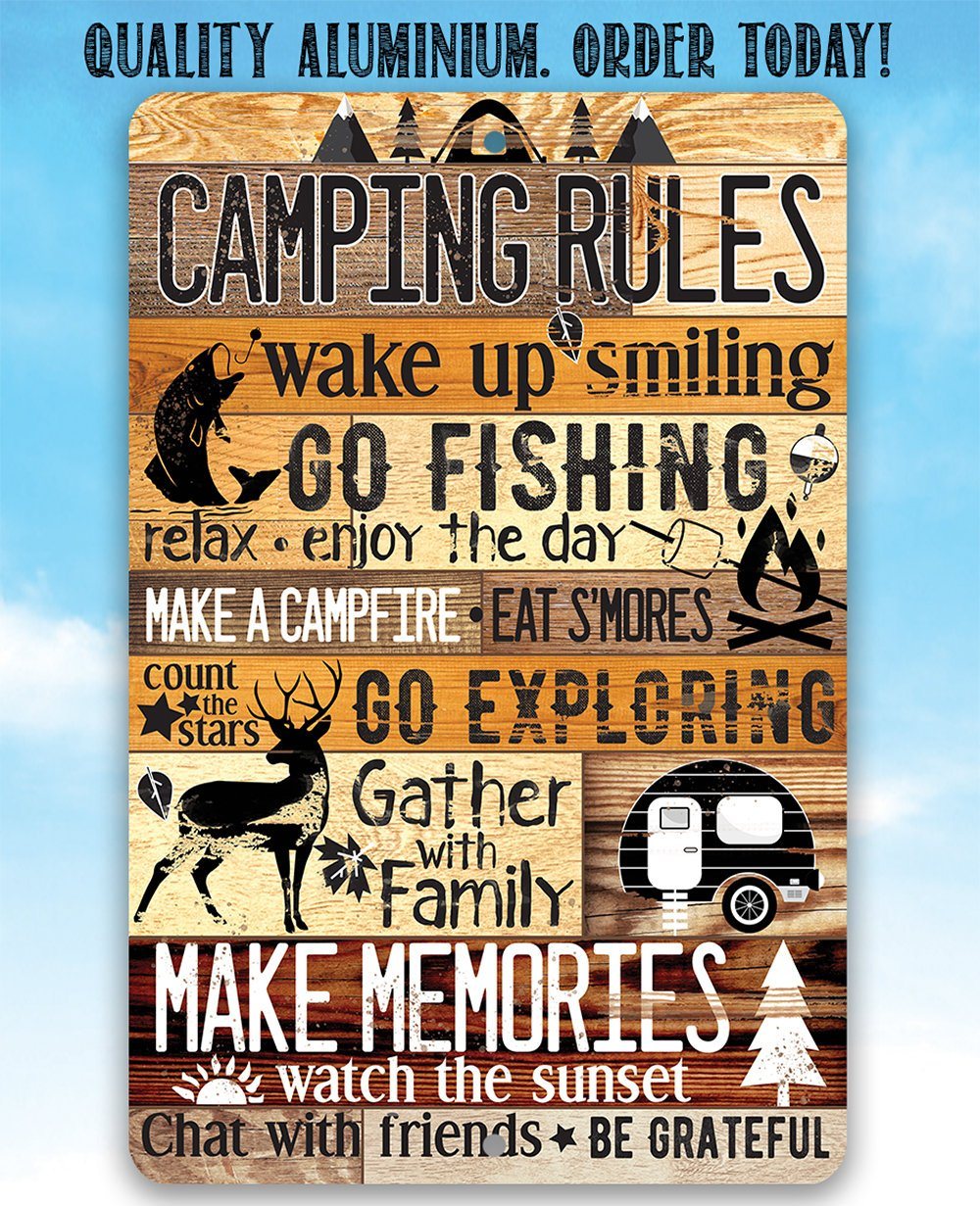 Camping Rules - Metal Sign