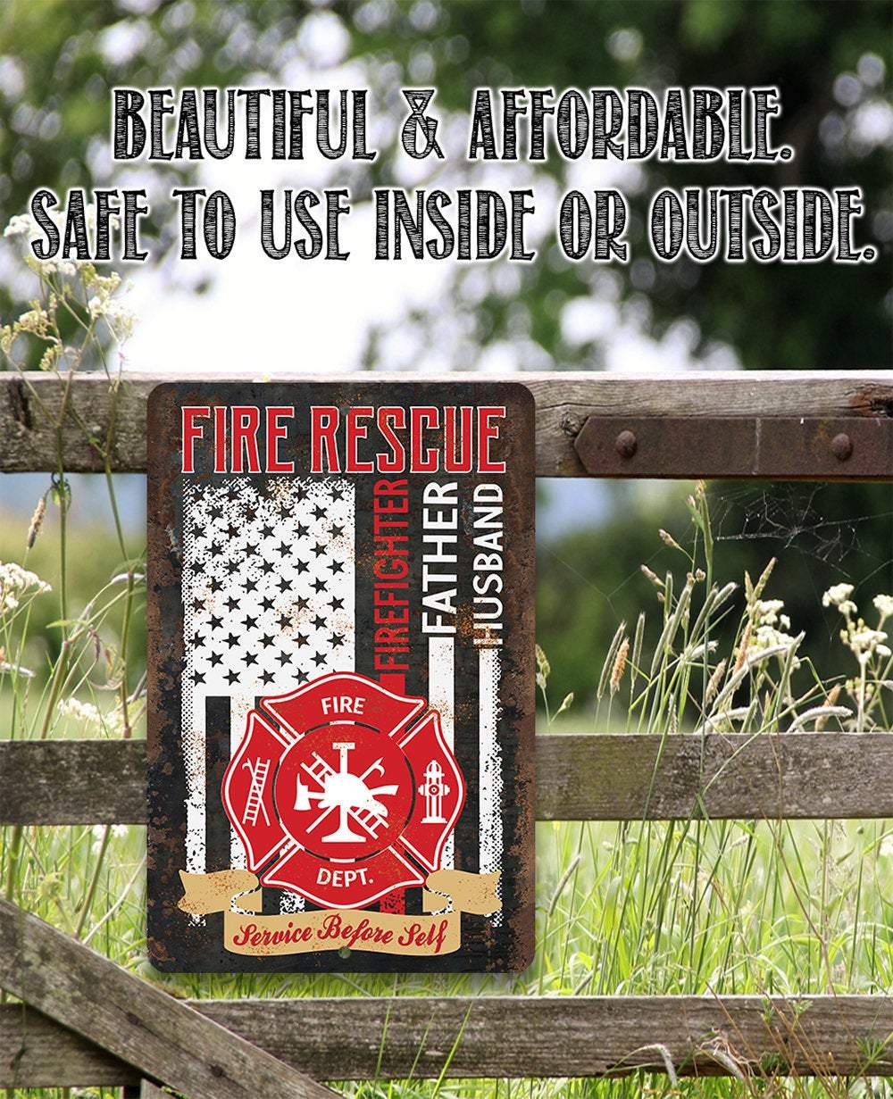 Firefighter Father Husband - Metal Sign