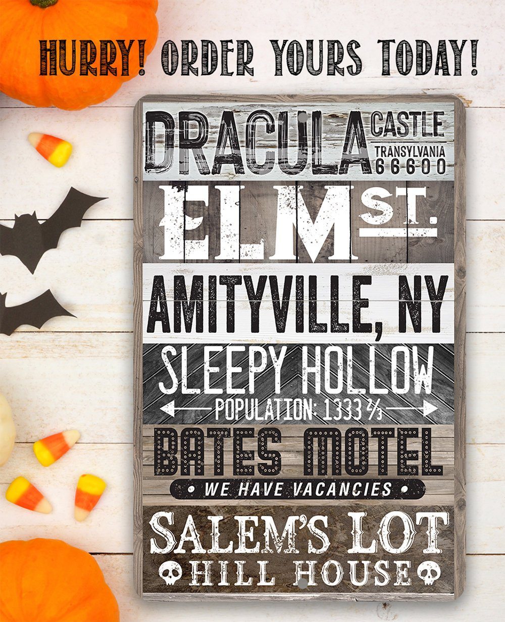 Halloween Towns Sign - Metal Sign