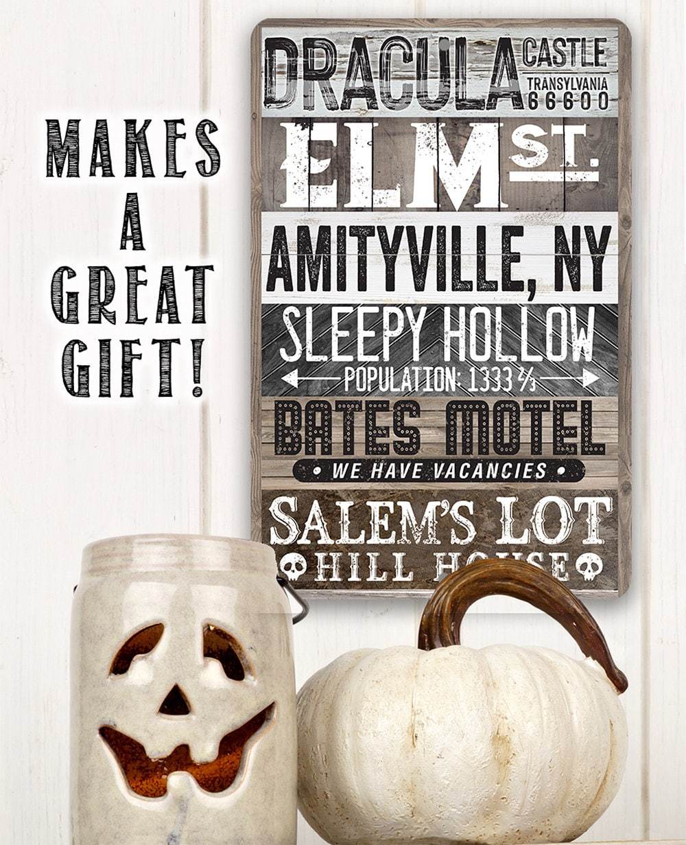 Halloween Towns Sign - Metal Sign