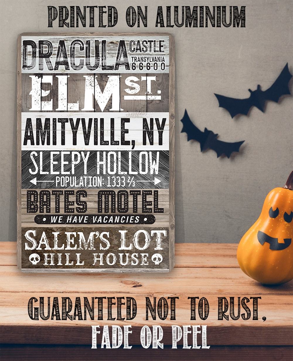 Halloween Towns Sign - Metal Sign