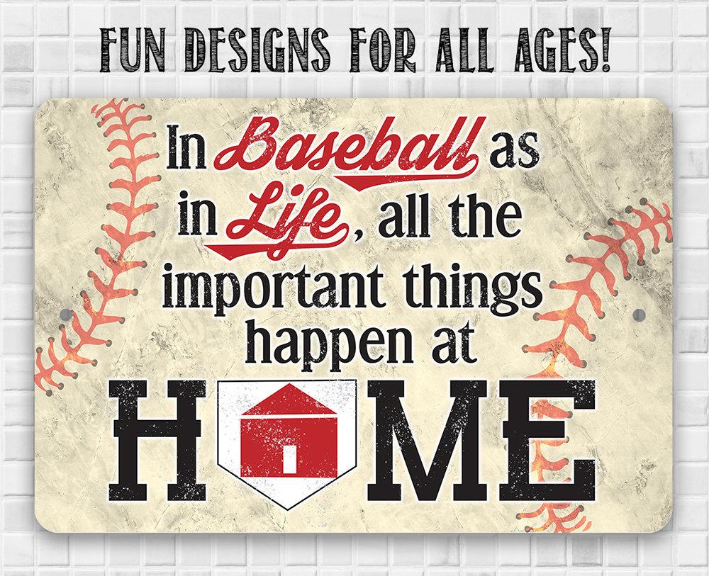 In Baseball As In Life - Metal Sign