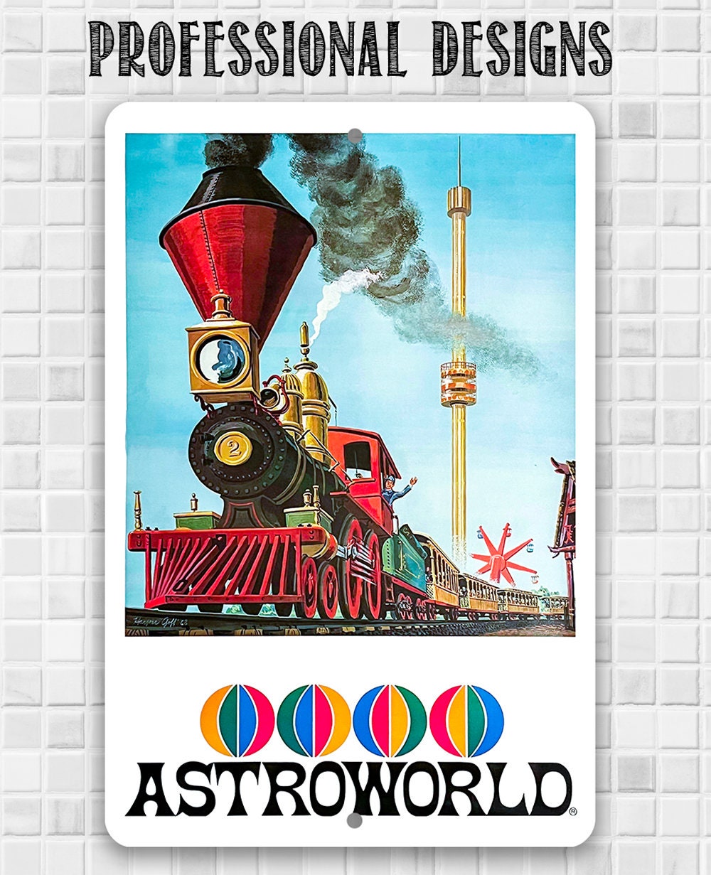 AstroWorld Park Train - Metal Sign