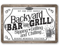 Backyard Bar & Grill - Metal Sign