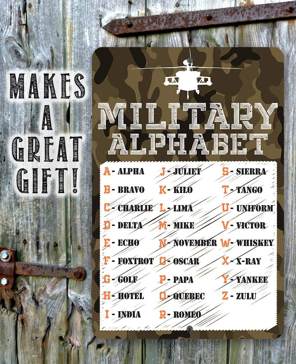 Military Alphabet  - Metal Sign