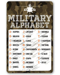 Military Alphabet  - Metal Sign