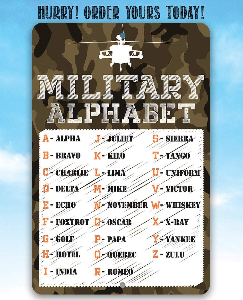 Military Alphabet  - Metal Sign