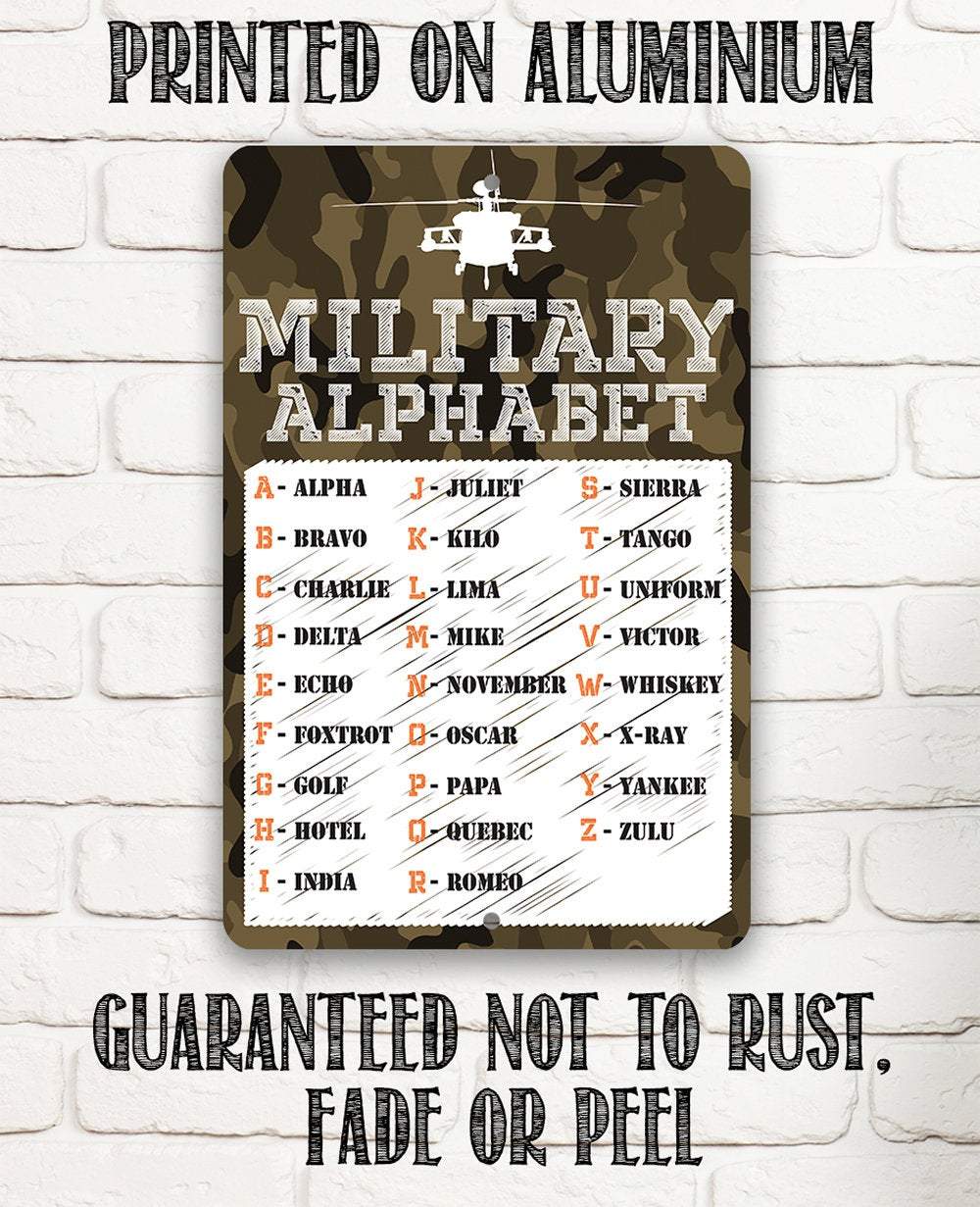 Military Alphabet  - Metal Sign