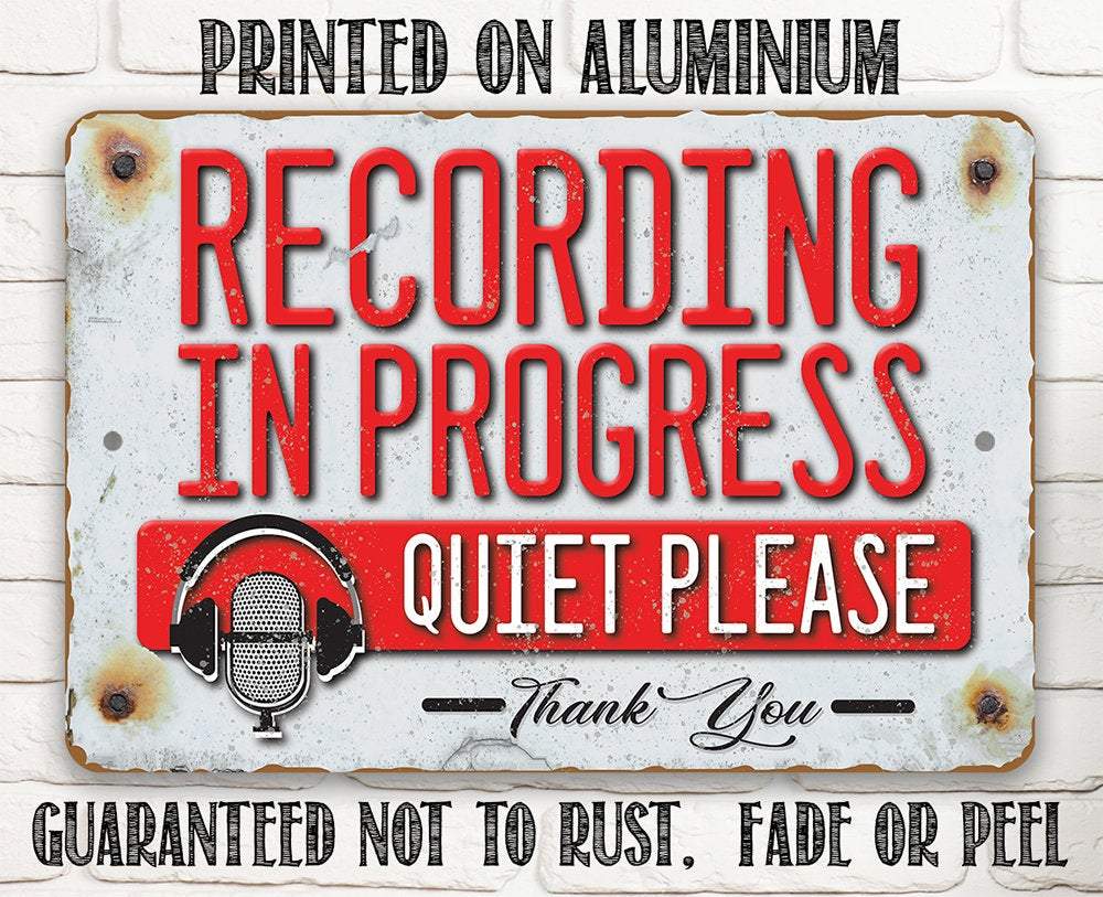 Quiet Recording Studio - Metal Sign