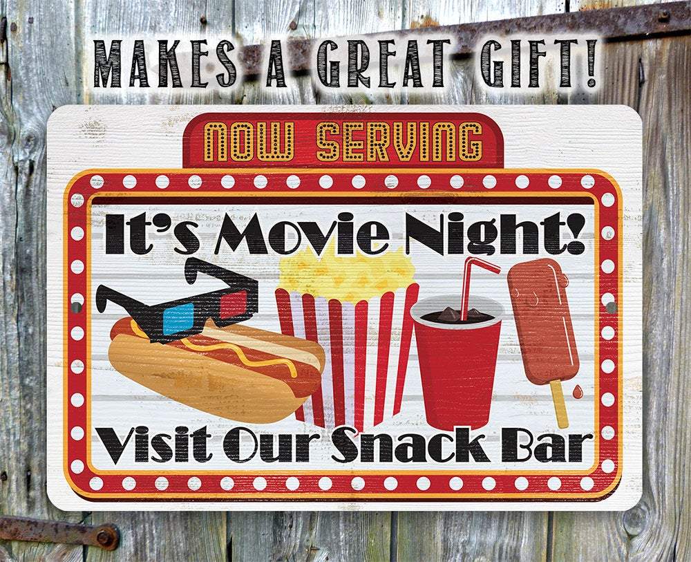 Now Serving Movie Night - Metal Sign