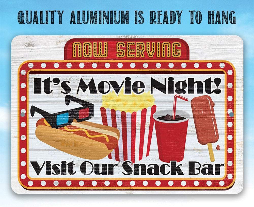 Now Serving Movie Night - Metal Sign
