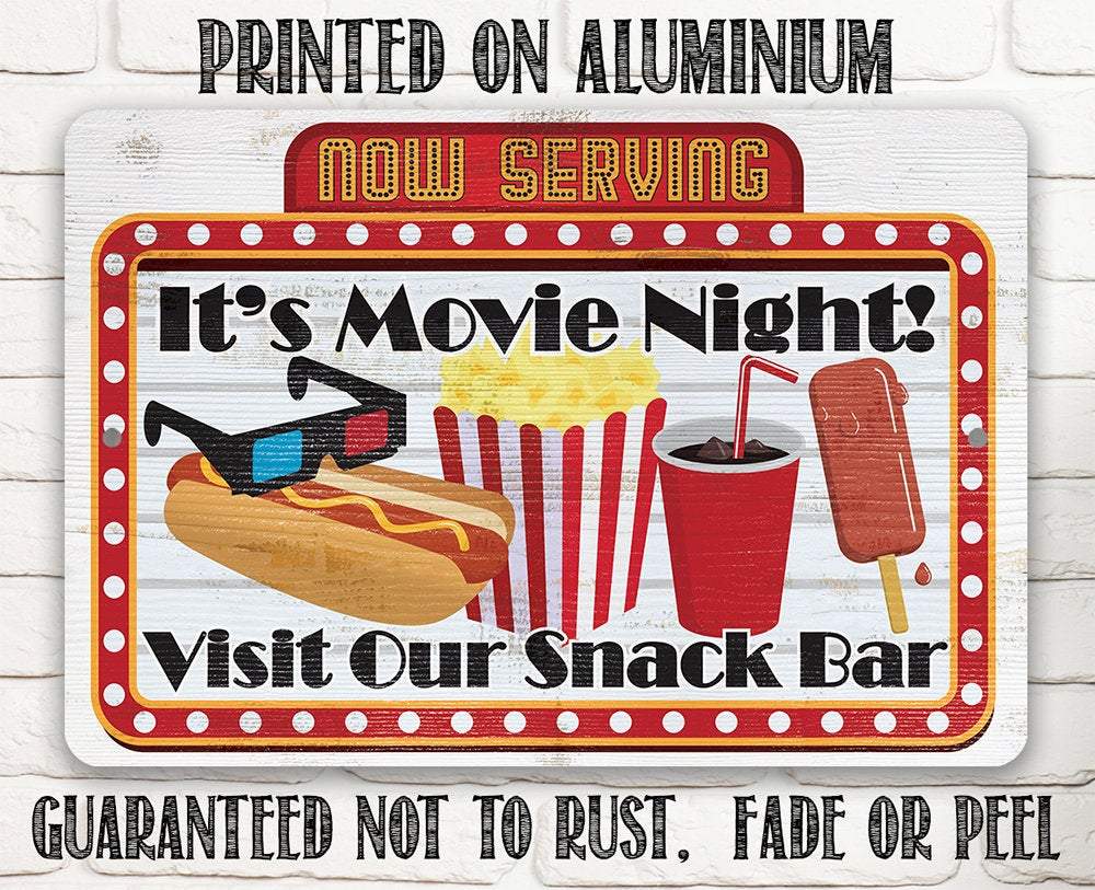 Now Serving Movie Night - Metal Sign