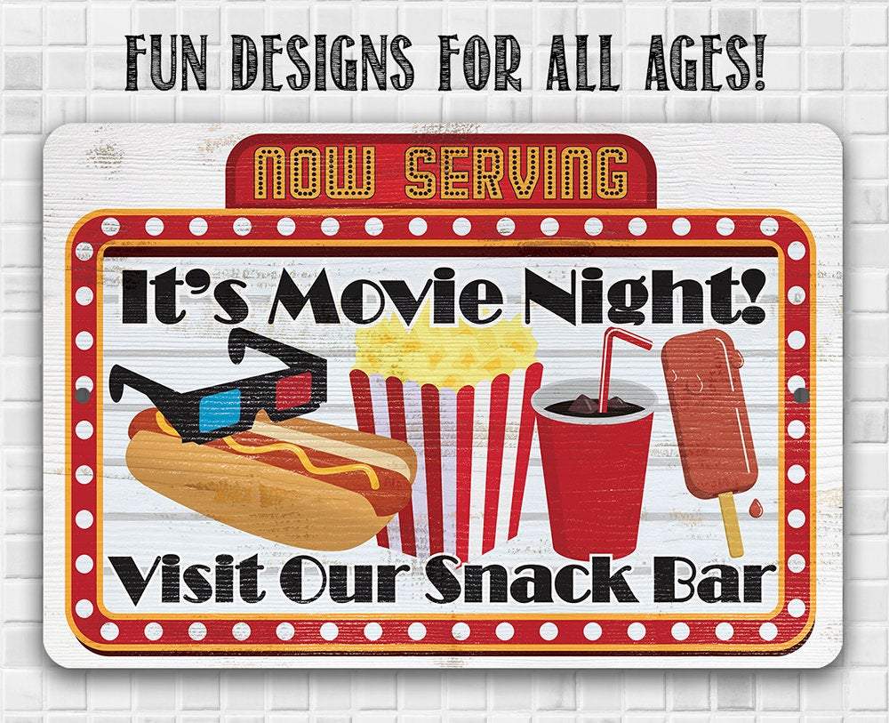 Now Serving Movie Night - Metal Sign