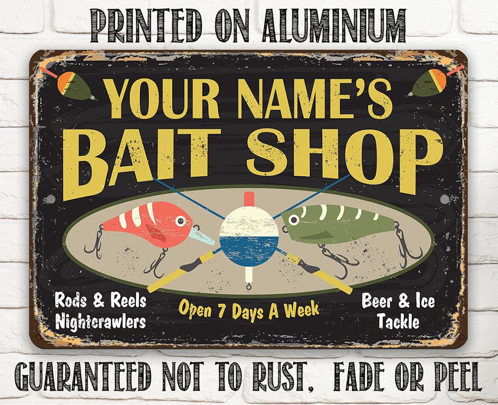 Personalized - Bait Shop - Metal Sign