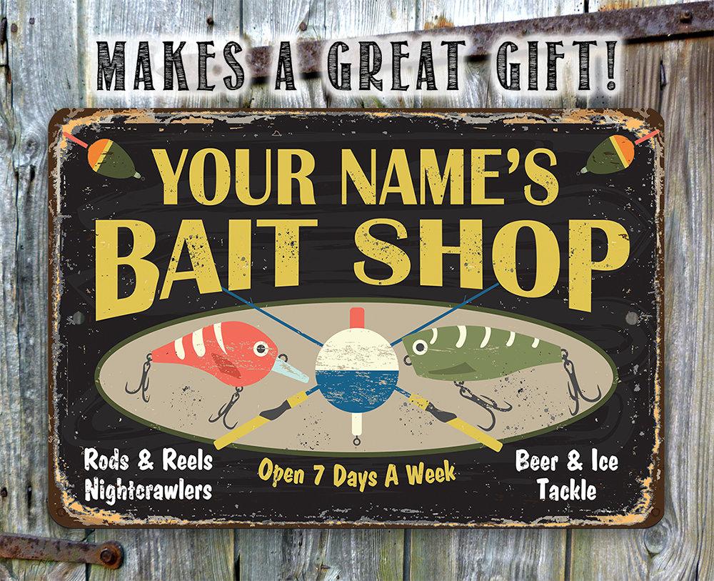 Personalized - Bait Shop - Metal Sign