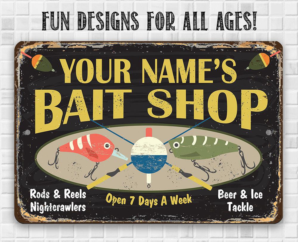 Personalized - Bait Shop - Metal Sign