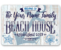 Personalized - Beach House - Metal Sign