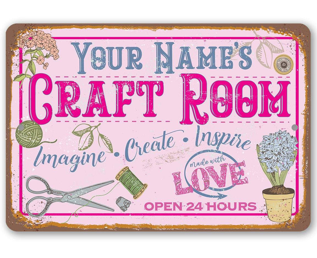 Personalized - Craft Room Imagine Create Inspire - Metal Sign