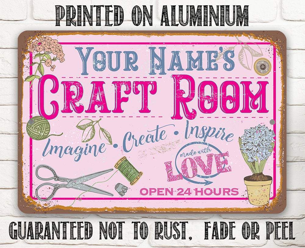Personalized - Craft Room Imagine Create Inspire - Metal Sign