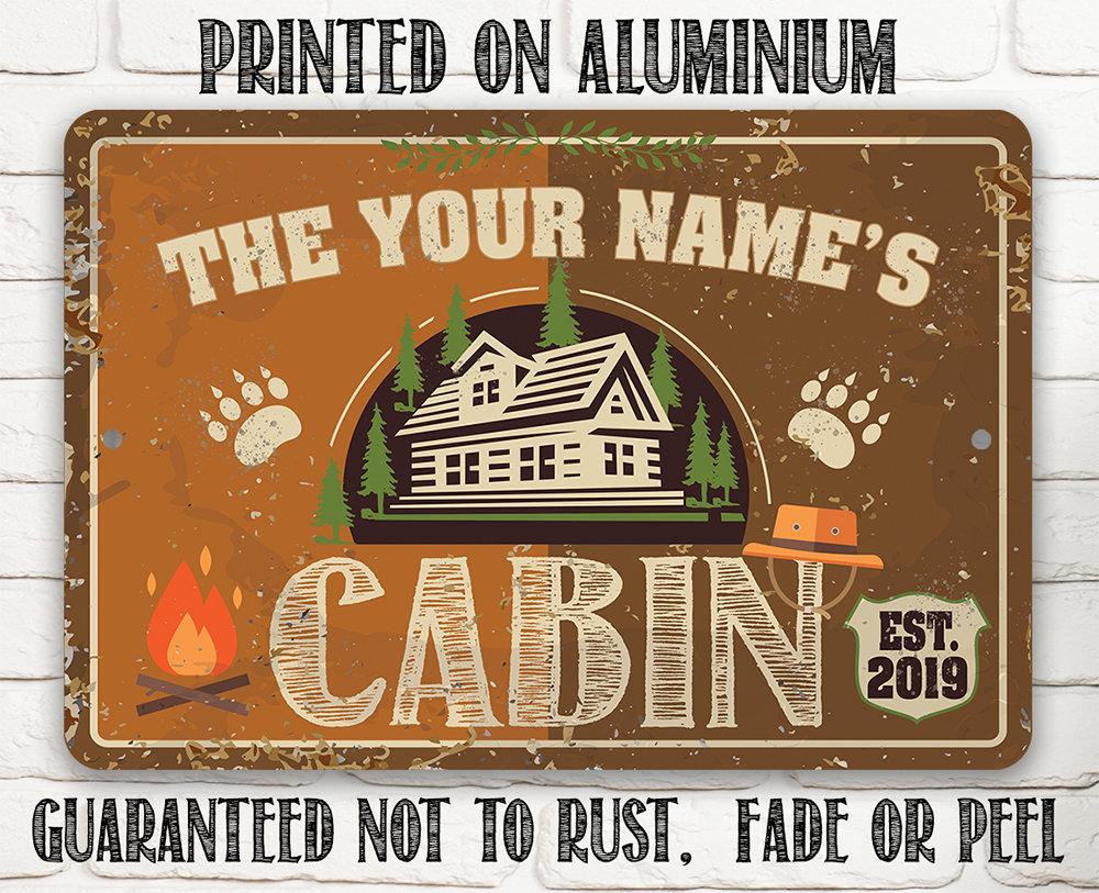 Personalized - Family Cabin - Metal Sign