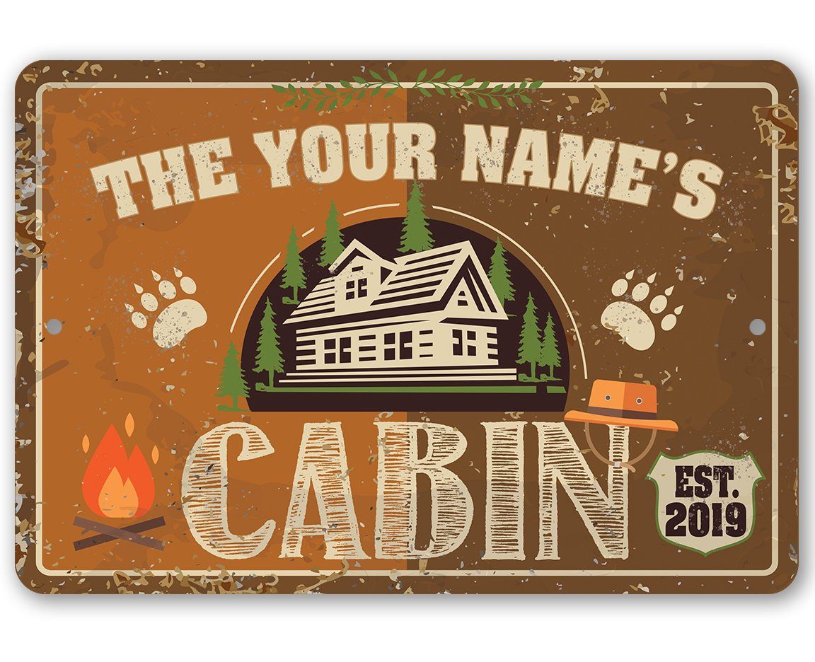 Personalized - Family Cabin - Metal Sign