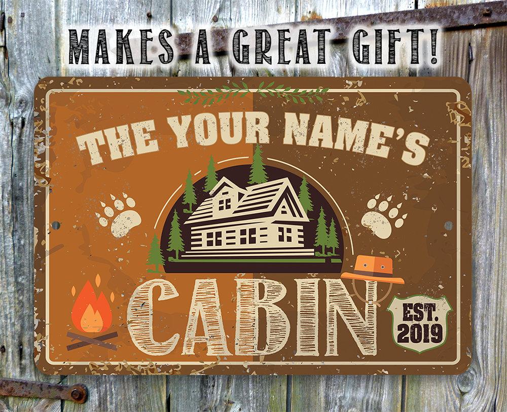 Personalized - Family Cabin - Metal Sign