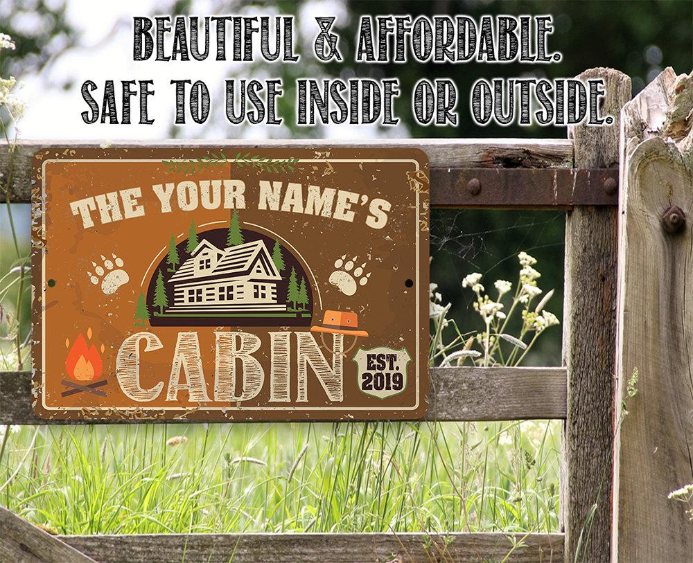 Personalized - Family Cabin - Metal Sign