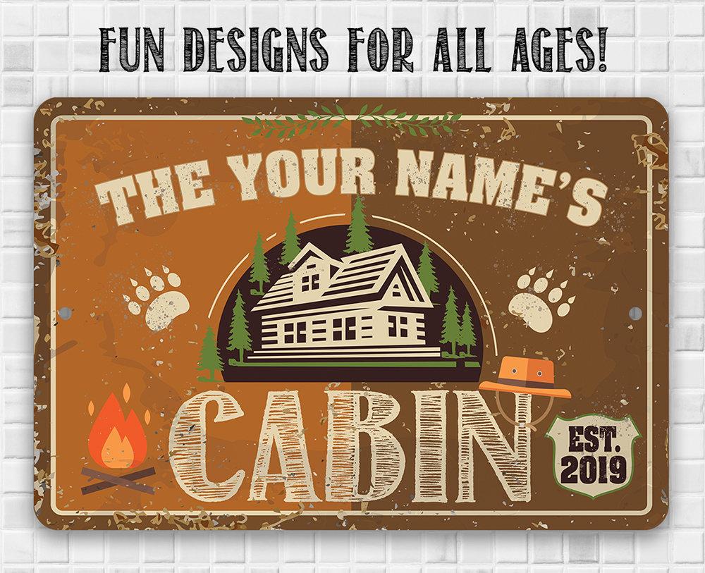 Personalized - Family Cabin - Metal Sign