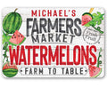 Personalized - Farmers Market Watermelons - Metal Sign