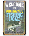 Personalized - Fishing Hole - Metal Sign