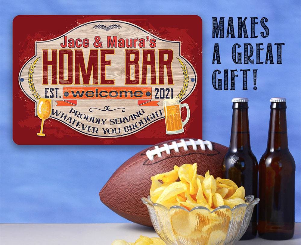 Personalized - Home Bar - Metal Sign